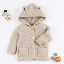 Load image into Gallery viewer, Modern Winter Warm Knit Cardigan Long Sleeve Hooded Sweaters for Newborn Infant Jacket And Coat Combination Clotes
