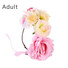 Load image into Gallery viewer, Luxury Handamde Mommy and Baby Flower Headband Large Flower Crown Mother Kids Flowers Headwear For Celebration