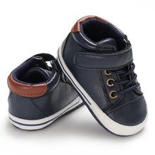 Load image into Gallery viewer, Newborn PU Leather Shoes Winter Fashion Baby Soft Sole Canvas Sneakers 0-12 Months Baby Boy And Girl