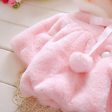 Load image into Gallery viewer, Winter Baby Girls Fur Warm with Cute Rabbit Ears Cloak Coat In Elegant Modern Style For Baby Girls