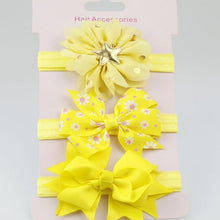 Load image into Gallery viewer, Luxury Modern Handamde 3PCS Set Elastic Flower Headbands for Baby Girls Hair Accessories Baby Girls Bows Nylon Bow For Girls