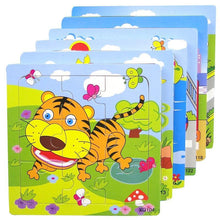 Load image into Gallery viewer, 1 Pcs Animal Wooden Puzzles For Children In Wooden 3D Mosaic Puzzles Kids Educational Toys Design For Baby Birthday Gifts