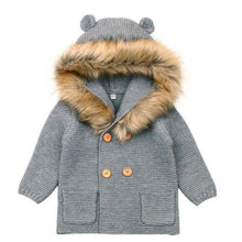 Load image into Gallery viewer, Winter Fashionable Sweaters For Baby Cardigans Autumn Hooded Newborn Knitted Jackets Cartoon Bear Children Long Sleeve Clothing
