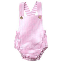 Load image into Gallery viewer, Newborn Infant Baby Boy/Girl Bodysuit Summer Button Jumpsuit Striped Casual Sleeveless Backless Solid Outfits Clothes for Girls
