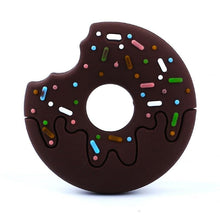 Load image into Gallery viewer, Gingerbread Man Raccoon Donut Silicone Teether Latex Free Teething Toy Baby Gift Food Grade Silicone