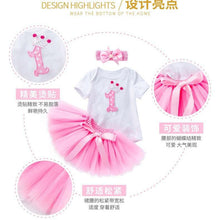 Load image into Gallery viewer, 2 Year Girl Baby Birthday Dress For Birthday Girl Party - 3 Piece Infant Clothing Luxury Set For Birthdays For Girls
