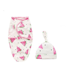 Load image into Gallery viewer, Baby Swaddle Blanket With Cap For Newborn Wrap Cotton Swaddling Bag Baby Envelope Sleep sack Blanket .