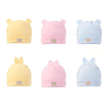 Load image into Gallery viewer, Elastic headscarf double layer cotton baby caps hats with baby bibs set for newborn infant Candy Color