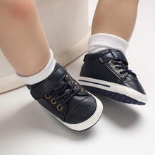 Load image into Gallery viewer, Newborn PU Leather Shoes Winter Fashion Baby Soft Sole Canvas Sneakers 0-12 Months Baby Boy And Girl
