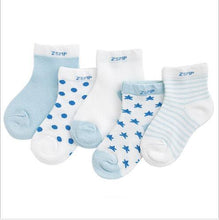 Load image into Gallery viewer, 5 Pairs Pack Children's Summer Mesh Socks Ultra-thin Breathable With Stars Moon Print For Boys And Girls