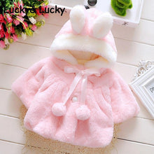Load image into Gallery viewer, Luxury Mdern Warm Baby Girls Cute Winter Rabbit Hood Outwears Newborn Clothes For Girls In Modern Elegant Design