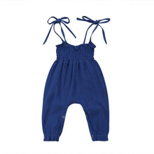 Load image into Gallery viewer, Baby Summer Clothes Sleeveless Strap Pants Solid Overalls Cotton Outfits Jumpsuits/ Romper for Girls