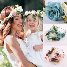 Load image into Gallery viewer, Luxury Modern Newborn Headband Flower Crown Mother Kids Matching Hair Band Accessories Flower Headband For Mother and Daughter