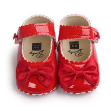 Load image into Gallery viewer, Red Princess Baby Girl Shoes Newborns Butterfly-knot PU Leather Shoes Infants Crib Soft Fashion Footwear Shoes