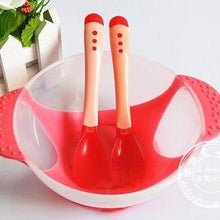 Load image into Gallery viewer, 3Pcs Set Baby Dishes With Suction Cup Assist Food Bowl Temperature Sensing Spoon Baby Tableware Baby Utensils Spoon+Fork
