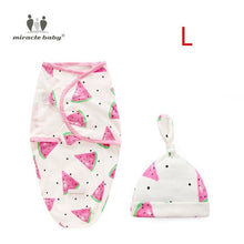 Load image into Gallery viewer, Baby Swaddle Blanket With Cap Swaddle Wrap Swaddling bag Baby Sleeping Bag