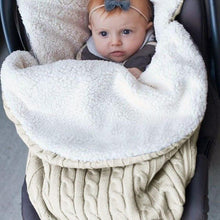 Load image into Gallery viewer, Warm Baby Blanket Knitted Newborn Swaddle Wrap Soft Sleeping Bag Footmuff Cotton Envelope For Stroller Accessories For Baby
