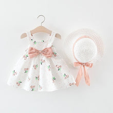 Load image into Gallery viewer, Baby Girls Dress with Sleeveless Print Floral for Birthday Party Princess Dress With Hat In Elefant Modern Style