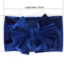 Load image into Gallery viewer, New Large Bow Baby Headband Velet Soft Bowknot Girl Accessories Hair Solid Messy Bows Toddler Headbands Baby Head Wraps Turban Big Bow for Girls