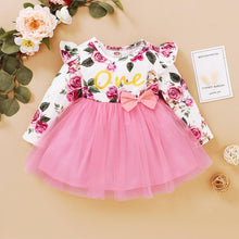 Load image into Gallery viewer, Baby Girl Flower Dress Pretty Bow Outfits Long Sleeve Toddler Girl Unique Design Perfect Gift