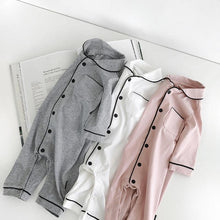 Load image into Gallery viewer, Newborn Baby Girl Boy Rompers Cotton Autumn Spring Infant Toddler Jumpsuit With Collar Pocket In Modern Style