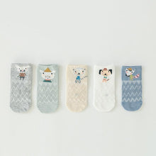 Load image into Gallery viewer, 5 Pairs Thin Combed Cotton Cute Animal Baby Socks Mesh Short Socks For Newborns Boys & Girls