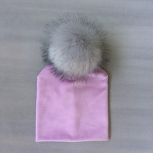 Load image into Gallery viewer, Kids Girls Solid Hat With Pompon Baby Beanie Pompom Cap Children's Accessories Design