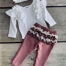 Load image into Gallery viewer, 3PCS/SET Toddler Baby Girl Clothes Romper Top Ruffle Pants Trousers Outfit Autumn Winter Season Styoe For Girls Baby Kids