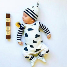 Load image into Gallery viewer, Newborn Baby Boys Romper Clothes Cotton Cute Cartoon Print Long Sleeve Jumpsuit Hat 2 Pcs