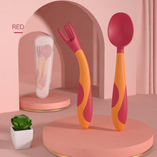 Load image into Gallery viewer, Unique Spoon For Baby Set Food Silicone Gel Spoon Baby Learn To Eat Training Bendable Soft Spoon Children Tableware