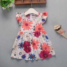 Load image into Gallery viewer, Baby Summer New Children Female Cotton A-Line Dress Kids Clothes Floral Princess Tutu Dresses For Girls