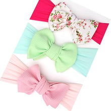 Load image into Gallery viewer, Summer Cute Floral Bows Baby Girl Headbands Elastic Bowknot Newborn Hair Band Turban Set Hair Accessories Bow Set For Kids