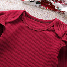 Load image into Gallery viewer, Newborn Baby Girl Clothes Knitting Cotton Long Sleeve Tops Flower Print Long Pants Headband