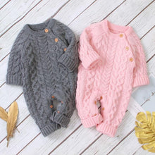 Load image into Gallery viewer, Handmade Knitted Baby Clothes Long Sleeve Newborn Baby Romper Winter Spring Baby Girl Romper Jumpsuit For Boys and Girls