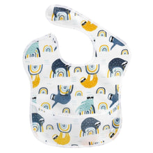 Load image into Gallery viewer, Waterproof Baby Bibs Polyester TPU Feeding Bibs Washable Baby Bibs with Food Catcher For Kids