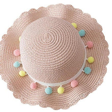 Load image into Gallery viewer, Luxury Baby Lady Girl Summer Straw Sun Handmade Beach Hat In elegant Modern Deign For Kids