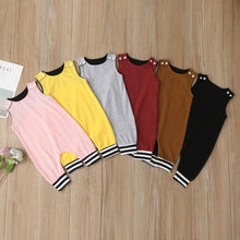 Load image into Gallery viewer, New Baby Boys Girls Outfits Clothes Newborn Baby Kids Rompers Toddler Solid Striped Sleeveless Cotton Jumpsuit Playsuit For Kids