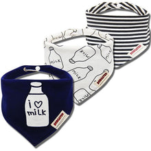 Load image into Gallery viewer, 3PCS Comfortable Waterproof Organic Cotton Baby Burp Cloth Bandanna Scarf Bibs For Newborn Baby Boy And Girl