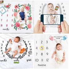 Load image into Gallery viewer, Newborn baby Monthly Growth Blanket Photography Props Background Cloth For Baby