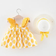 Load image into Gallery viewer, Summer Girl Kids Sleeveless Print Floral Birthday Party Princess Dress With Hat In Modern NEw Elegant Design For Girls Kids 6-24Months