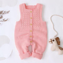 Load image into Gallery viewer, Handmade Baby Knitting Rompers Sleeveless Solid Color Jumpsuit Winter Romper For Girls and Boys In Modern Retro Style