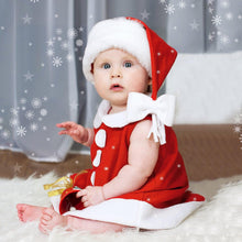 Load image into Gallery viewer, Christmas Princess Dress and Bowknot Hat Outfits Newborn Perfect Gift For Baby Girl