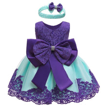 Load image into Gallery viewer, Modern luxury Baby Elegant Baby Girls 1st Year Birthday Dress Halloween Costume Party Dress For Baby And Girls With Big Bow And Modern Unique Colors