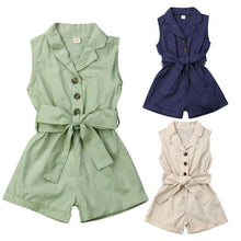 Load image into Gallery viewer, Luxury Elegant Summer Kids Girls Clothes Waistband Drawstring Romper Jumpsuit For Girls And Kids