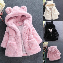 Load image into Gallery viewer, Winter Baby Girls Clothes Fur Coat Fleece Warm Hooded Jacket Children's Outerwear Coat For Girls