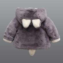 Load image into Gallery viewer, Baby Girl Einter Jacket Girl Cute Rabbit HoodedJacket Children's Wool Sweater Plus Thick Warm Plush For Kids