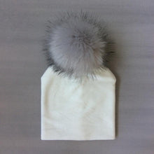 Load image into Gallery viewer, Kids Girls Solid Hat With Pompon Baby Beanie Pompom Cap Children's Accessories Design