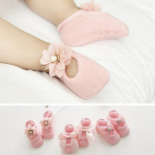 Load image into Gallery viewer, Baby Girl Anti-Slip Cotton Bow Lace Flower Floor Socks Spring Socks Excellent Quality Everyday Wear