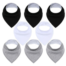 Load image into Gallery viewer, 8PCS/SET Pack Baby Bandana Organic Absorbent Soft Cotton Drool Bibsfor Teething And Feeding Bib For Baby and Kids Feeding