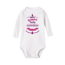 Load image into Gallery viewer, Happy Birthday Daddy Newborn Kids Baby Boys Girls Infant Long Sleeve Jumpsuit ROmper In Modern Designs With Party Print